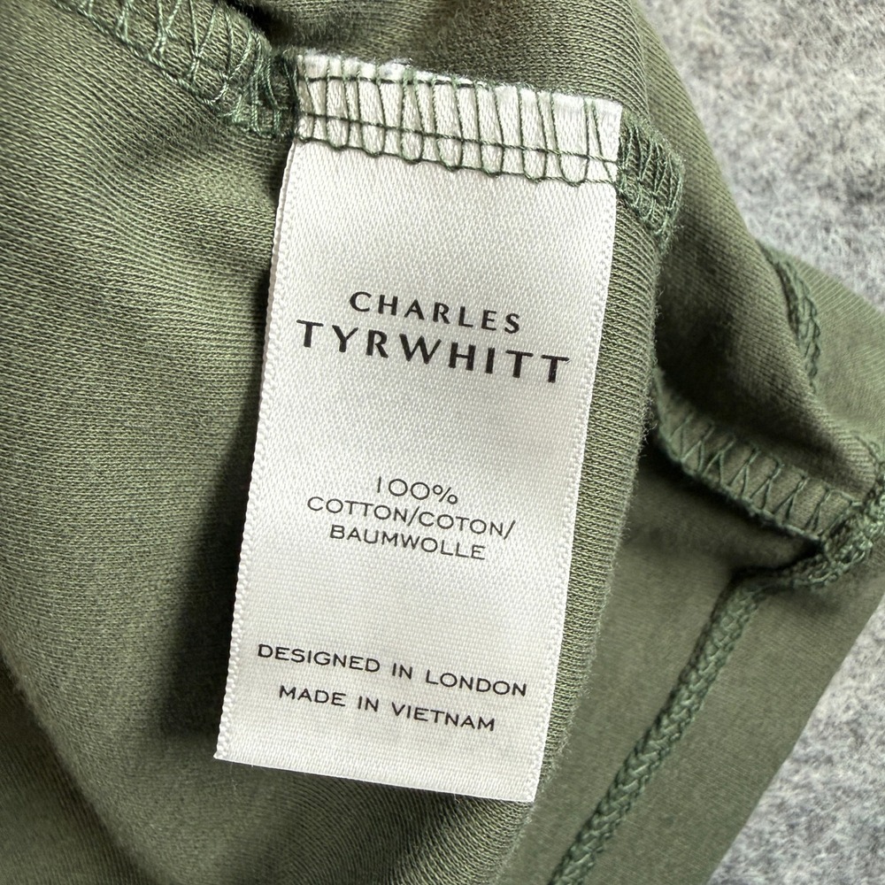 Charles Tyrwhitt Polo Shirt Women XL Green Long Sleeve Button Cuff Jersey - Picture 16 of 16